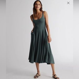 Quince dark olive dress xl jersey fit and flare